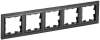 Рамка IEK BRITE РУ-5-БрЧ, 5-постов, черный