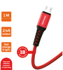 Кабель USB-Micro USB, 1 м, красный, GoPower GP02M