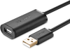 Кабель-удлинитель USB(Am)-USB(Af), 10 м, черный, UGREEN US121