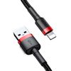Кабель USB-Lightning 8-pin, 50 см, черный/красный, Baseus Cafule