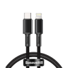 Кабель USB Type-C-Lightning 8-pin, 1 м, черный, Baseus High Density Braided CATLGD-01