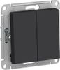 Выключатель самовозвратный Systeme Electric AtlasDesign, 2кл., карбон