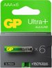 Батарейка GP Ultra Plus Alkaline, AAA (LR03), 1.5V, 6 шт