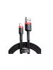Кабель USB-Lightning 8-pin, 1 м, черный/красный, Baseus Cafule (CALKLF-B19)