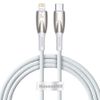 Кабель USB Type-C-Lightning 8-pin, 1 м, белый, Baseus Glimmer (CADH000002)