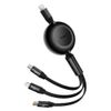 Кабель USB Type-C-Lightning 8-pin+Micro USB+USB Type-C, 1.1 м, черный, Baseus Bright Mirror 2 (CAMJ010201)