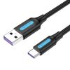 Кабель USB-USB Type-C, 2 м, черный, Vention (CORBH)