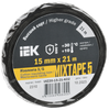 Изолента IEK MIXTAPE 5, 350 мкм/15 мм/21 м, черная