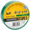 Изолента IEK MIXTAPE 3, 130 мкм/15 мм/10 м, зеленая