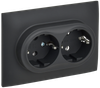 Розетка IEK SKANDY SK-R08G, 2-х постовая, графит