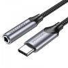 Кабель-переходник (адаптер) USB Type-C(M)-Jack 3.5mm(F), серый, Vention BGMH (BGMHF)