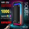 Портативная акустика Ginzzu GM-226, 1 кВт, USB, Bluetooth