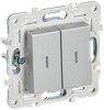 Выключатель IEK SKANDY SK-V10S, 2кл., серебристый