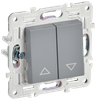 Выключатель жалюзи IEK SKANDY SK-V12Gr, 1кл., серый