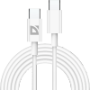Кабель USB Type-C-USB Type-C, 2 м, белый, Defender F182 (87537)