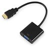 Кабель-переходник (адаптер) HDMI(19M)-VGA(15F), 10 см, KINGPRICE (KP-HDMI(M)-VGA(F))