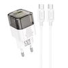 Сетевое зарядное устройство Hoco Transparent C131a, PD 30 Вт, черный/белый