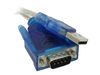 Кабель-переходник (адаптер) USB(Am)-COM(9m), 80 см, прозрачный/голубой, ORIENT USS-102N