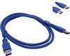 Кабель USB(Am)-USB(Am), 1 м, синий, 5bites