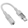 Переходник (адаптер) USB Type-C(M)-Jack 3.5mm(F), серый, HOCO LS37 Spirit