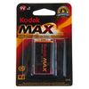 Батарея Kodak MAX,крона (6LR61/6LF22/1604A/6F22), 9V, 1 шт