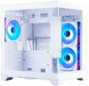 Корпус 1STPLAYER MEGAVIEW MV5-TP ARGB, Mini-Tower, без БП, белый