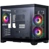 Корпус 1STPLAYER MEGAVIEW MV6-TP ARGB, Midi-Tower, без БП, черный