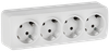 Розетка IEK Glory РС24-3-ХБм, 4-х постовая, белый