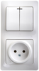 Блок розетка+выключатель Systeme Electric GLOSSA