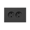 Розетка EKF Эпика UP1-SOB-200, 2-х постовая, черный