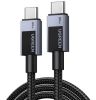 Кабель USB Type-C(m)-USB Type-C(m), 50 см, черный/серый, UGREEN L524 (55764)