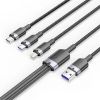 Кабель USB(Am)-Lightning 8-pin(m)/USB Type-C(m)/Micro USB(Bm), 1.5 м, черный, Vention CTR (CTRBG)