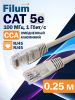 Патч-корд Filum UTP, кат.5e, 0.25 м, RJ45-RJ45, серый (FL-U5-0.25M)