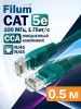 Патч-корд Filum UTP, кат.5e, 0.5 м, RJ45-RJ45, зеленый (FL-U5-0.5M-G)
