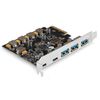 Контроллер USB ExeGate EXE-313-3A2C, 3 x USB 3.2 Gen2 Type-A + 2 x Type-C, PCI-Ex4
