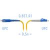 Патч-корд оптический SNR одномодовый, одинарный, 50 см (SNR-PC-LC/UPC-SC/UPC-A-0.5m)