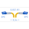 Патч-корд оптический SNR одномодовый, двойной, 50 см (BO-PC-LC/UPC-DPX-A-0.5m)