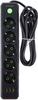 Сетевой фильтр Amper, 5-розеток, 4 м, черный (JH-1033U-4B)