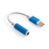 Кабель-переходник (адаптер) USB Type-C(M)-Jack 3.5mm(F), белый/голубой, Exegate EX-CCA-UC3.5F-01 (EX296331RUS)