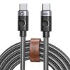 Кабель USB Type-C(m)-USB Type-C(m), 2 м, черный/серебристый, ORICO (ORICO-C2CZ-20-BK-BP)