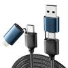 Кабель USB(Am)/USB Type-C(M)-Lightning 8-pin(M)/USB Type-C(M), 1 м, черный, REXANT (18-7094)