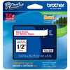 Кассета с наклейками Brother TZE232, 1.2 см x 8 м, красный на белом