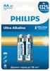 Батарейка PHILIPS Ultra Alkaline, AA, 1.5V, 2 шт