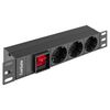Блок розеток (PDU), кол-во розеток: 3, ExeGate ServerPro PDU-10H305 Al-3S-C14-SW (EX298593RUS)