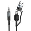 Кабель-переходник (адаптер) USB(Am)/USB Type-C(M) Jack 3.5mm(M), 1 м, HOCO UPA23