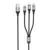 Кабель USB(Am)-Micro USB(Bm)/USB Type-C(M)/Lightning 8-pin(M), 1 м, черный, HOCO X102 (X102)
