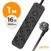 Сетевой фильтр Perfeo REAL HOME, 3-розетки, 1 м, черный (PF_E2338)