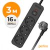 Сетевой фильтр Perfeo REAL HOME, 3-розетки, 3 м, черный (PF_E2343)