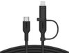 Кабель USB Type-C(M)-USB Type-C(M)/Lightning 8-pin(M), 1.5 м, черный, Belkin CAC003hq1.5MBK (CAC003hq1.5MBK)