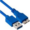 Кабель USB(Am)-Micro USB(Bm), 30 см, синий, Exegate EX-CC-USB3-AMmicroBM9P-0.3 (EX300247RUS)